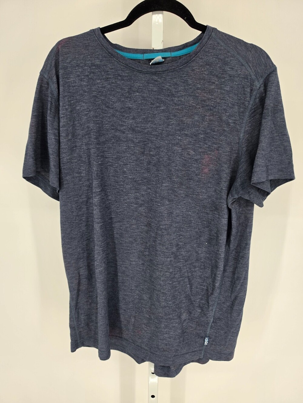 REV 3 Mens Sz L Short Sleeve Crew Neck T Shirt Heathered Slate Blue